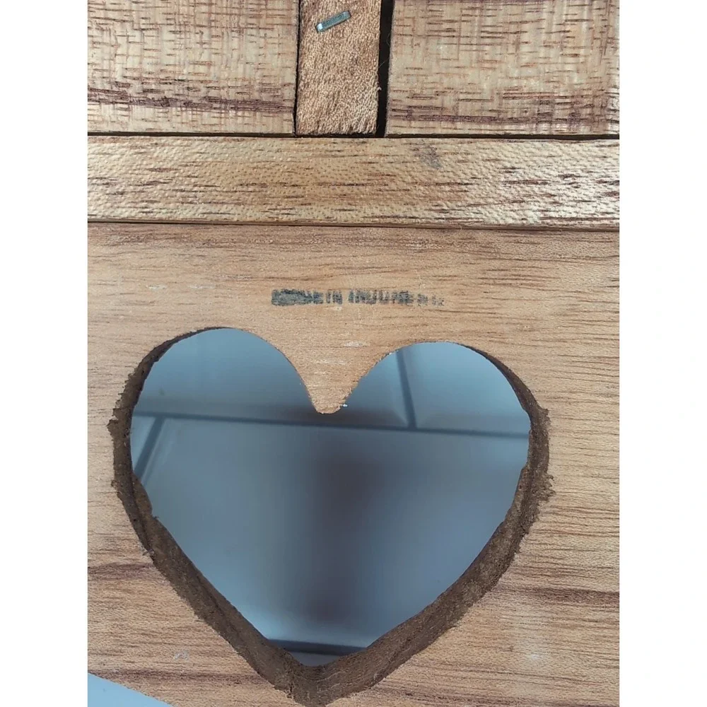 Vintage Window Wooden Wall Display Shelf Trinket W/Heart Cutout And Pegs cottage